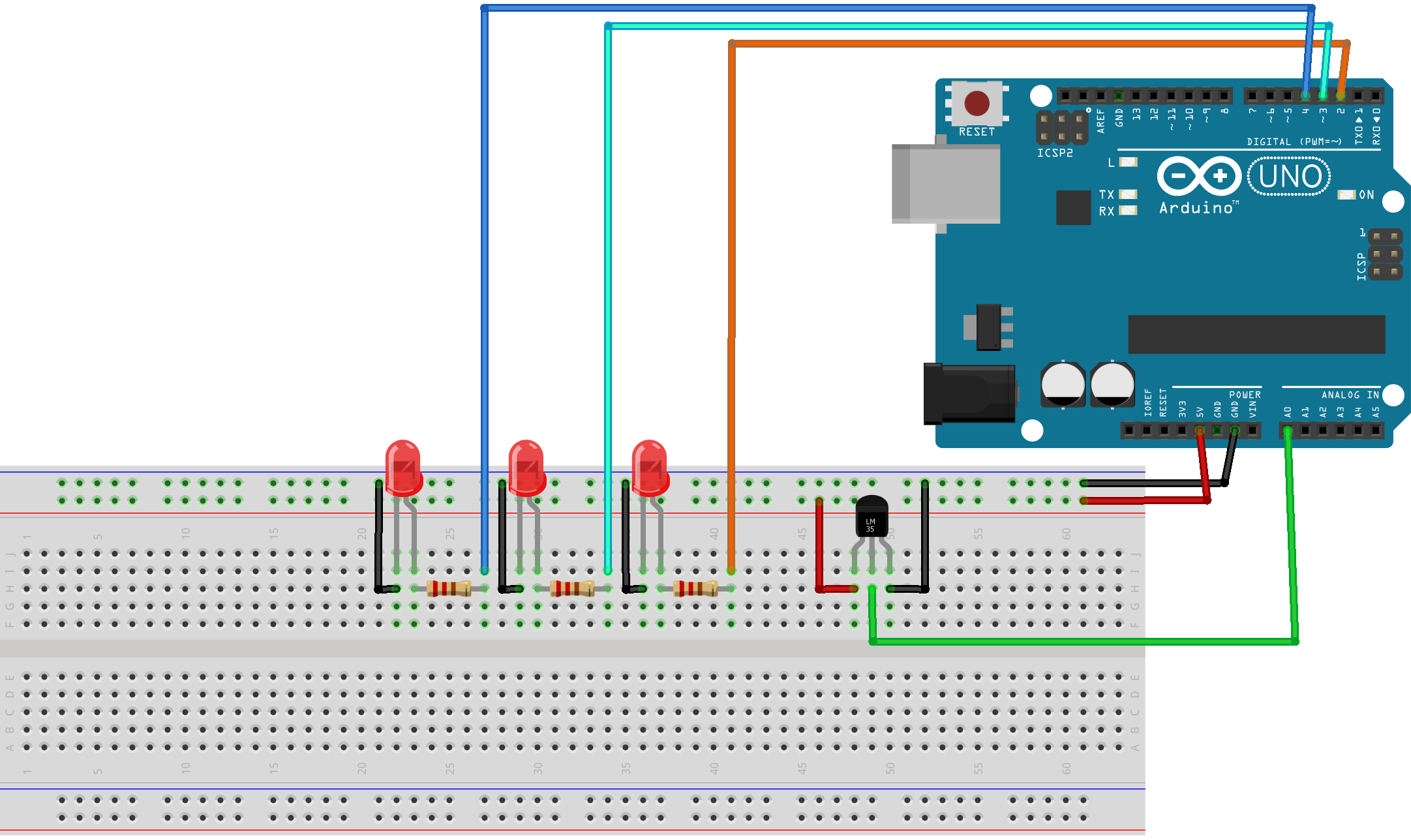 LM35 Temperature Sensor with Arduino - Electronics Simplified