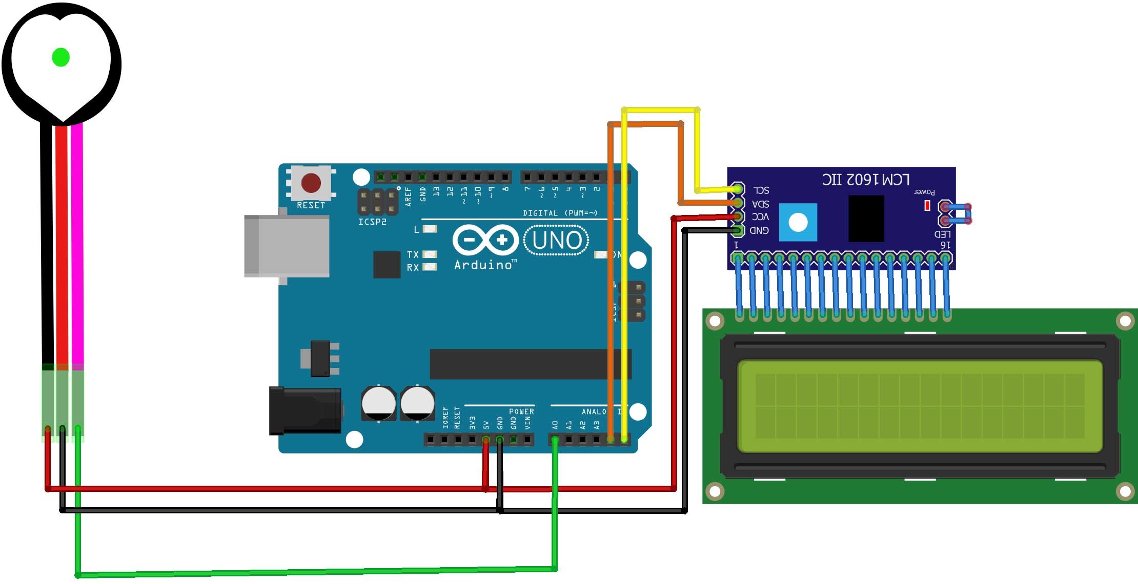DIY Heart Rate Monitor with Pulse Sensor and LCD Display - Electronics ...