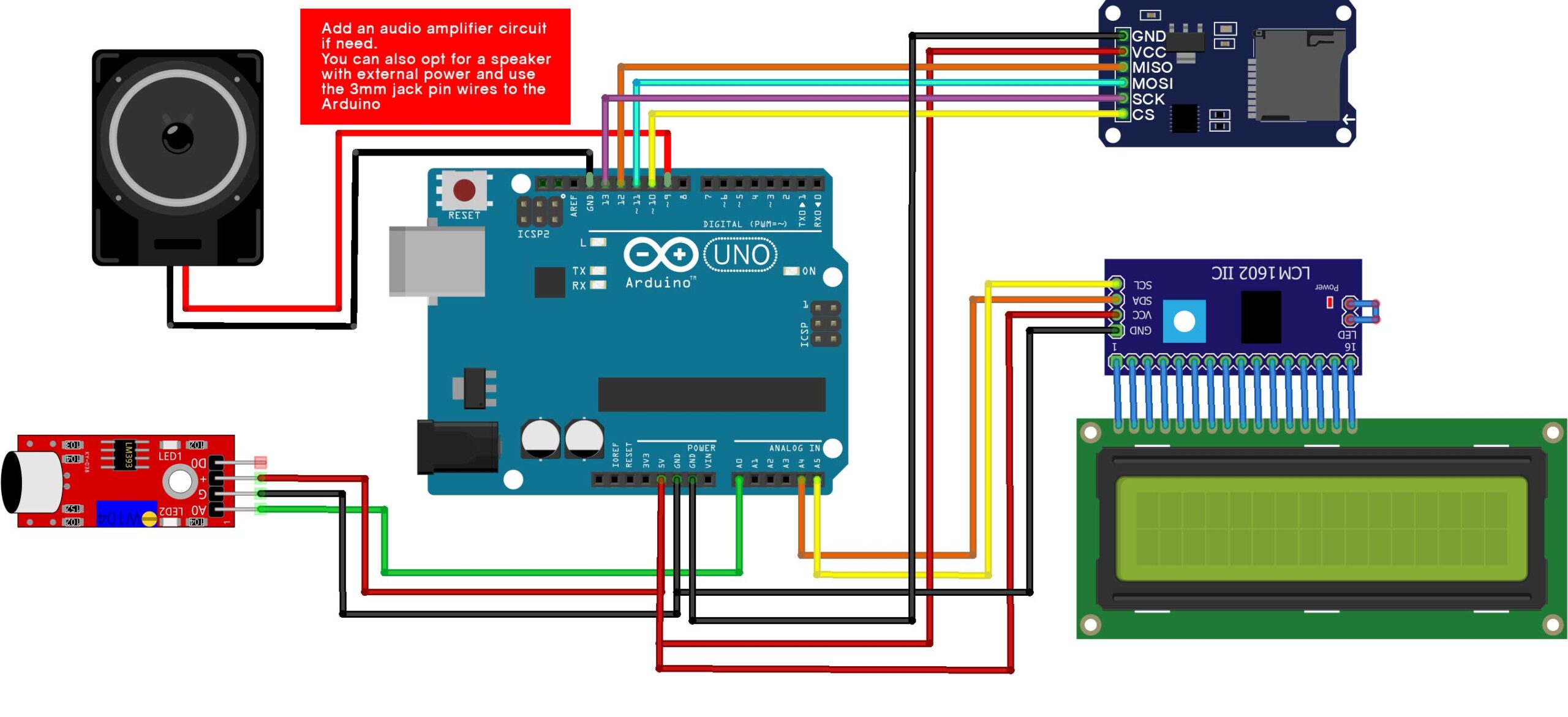 Building a Sound-Activated Music Player with LCD Display - Electronics ...