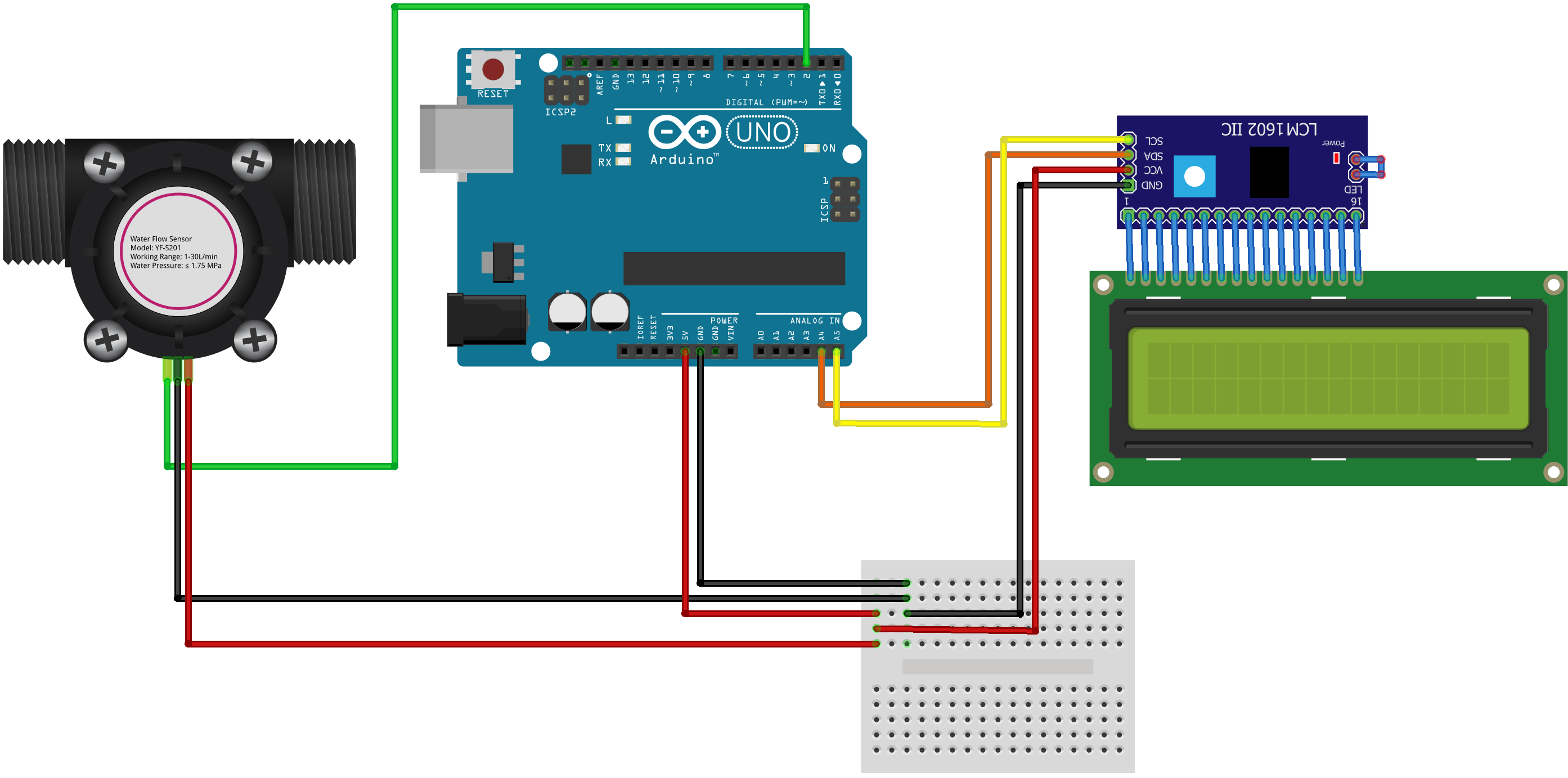 Water Flow Measurement and Control with LCD using an Arduino ...